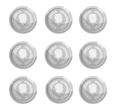 image of 9 coins arranged in the form of a square
